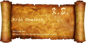 Král Dominik névjegykártya
